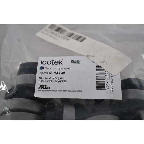 Pack of 9 NEW Icotek 43736 KEL-DPZ 25/3 Grau Metric Cable Entry Round ...