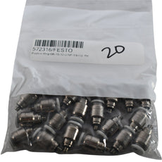 Pack of 20 NEW Festo 572316 QB-10-32-UNF-1/4-I-U Straight Pneumatic Push-In Fittings