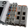 NEW Beckhoff Automation CX2040-0100 PLC CPU Module Control System Stack with CX2100 Power Supply, EL6652 EtherNet/IP Scanner, EK1122 EtherCAT Junction, and EL9011 End Plate