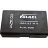 Volkel 67200 HSS-G M3-M10 Combined Threading Drill Bit Tap Set with Holder