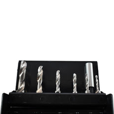 Volkel 67200 HSS-G M3-M10 Combined Threading Drill Bit Tap Set with Holder