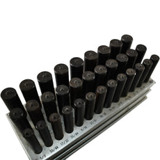 33 Piece Jumbo Transfer Punch Set 1/2 to 1 Inch Machinist Tool Metal Index Stand
