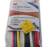 NEW 3M FP-301 Thin Wall Heat Shrink Tubing Kit Multi Color Assortment 21 Tubes