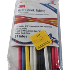 NEW 3M FP-301 Thin Wall Heat Shrink Tubing Kit Multi Color Assortment 21 Tubes