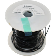 Remington Industries UL1007 24 AWG Stranded PVC Black Hook Up Wire Spool
