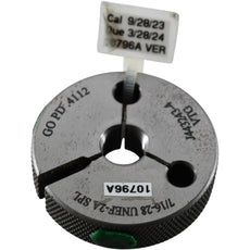 Vermont Gage 7/16-28 UNEF-2A Go Thread Ring Gage 7/16-28 UNEF 2A PD .4112 SPL