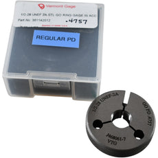 Vermont Gage 361142012 1/2-28 UNEF 2A Go Thread Ring Gage PD .4757