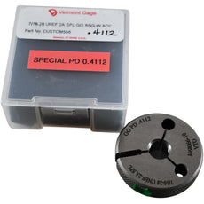 NEW Vermont Gage CUSTOM556 Special 7/16-28 UNEF 2A GO Thread Ring Gage 0.4112 PD