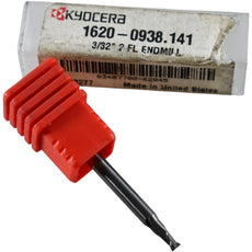 NEW Kyocera 1620-0938.141 Solid Carbide Stub Square End Mill 3/32 2 Flute AlTiN