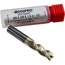 NEW Accupro 65250045 Carbide Square End Mill 3/8 3 Flute ZrN Coating Aluminum