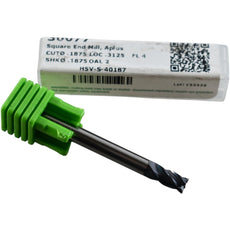 NEW Helical Solutions 30077 HSV-S-40187 3/16'' 4 Flute Aplus Carbide End Mill