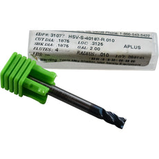 NEW Helical Solutions 31077 HSV-S-40187-R.010 3/16'' 4 Flute Aplus Carbide End Mill