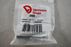 NEW Vermont Gage 111459550 Class ZZ Pin Gage 0.5955 Inch Minus Plug Gauge
