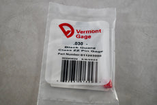 NEW Vermont Gage 911203000 Class ZZ Black Guard 0.030 Inch Minus Pin Gage