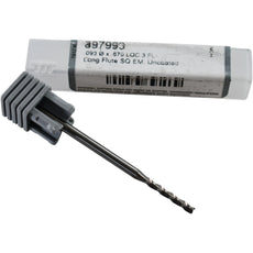 NEW Harvey Tool 897993 Miniature End Mill 3 Flute Square Uncoated 0.0930 3/32