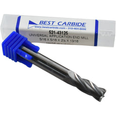 NEW Best Carbide 521-43125 Universal Square End Mill 5/16 Dia 13/16 LOC 4 Flute