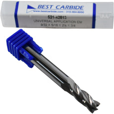 NEW Best Carbide 521-42813 Universal Square End Mill 9/32 Dia 3/4 LOC 4 Flute
