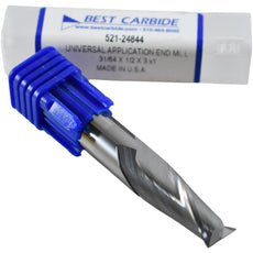 NEW Best Carbide 521-24844 Universal Square End Mill 31/64 Dia 1'' LOC 2 Flute