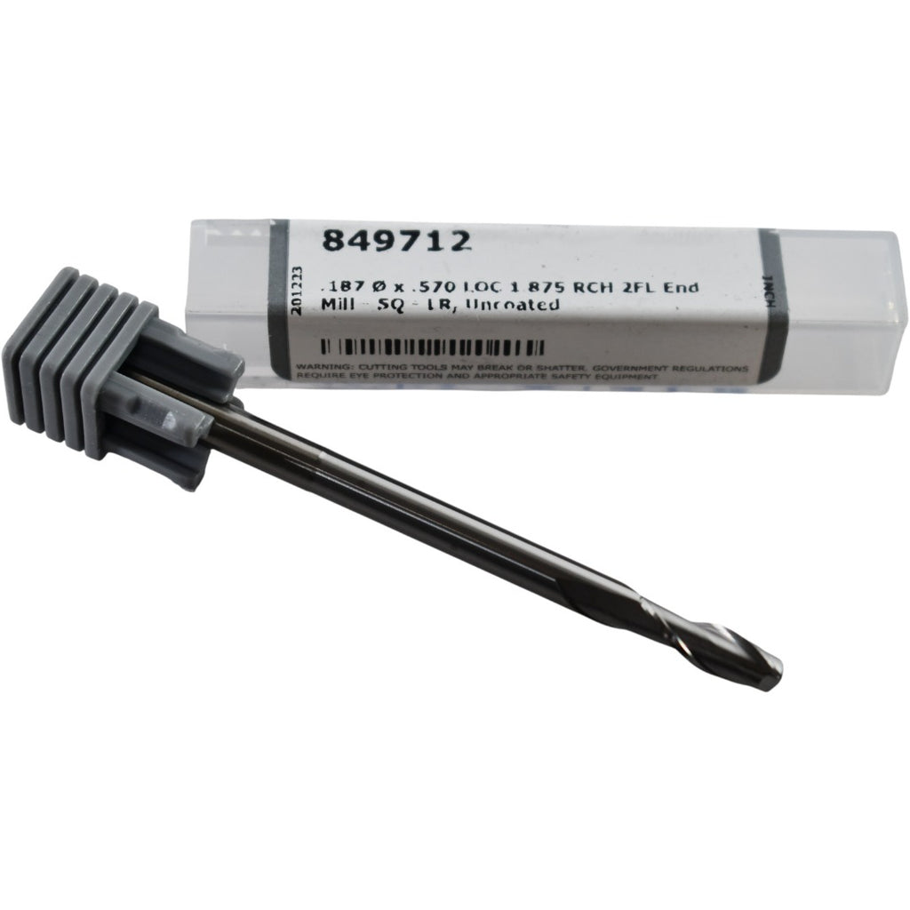 NEW Harvey Tool 849712 Carbide End Mill - .187'' Dia. - 2 Flute - 3/16'' Shank
