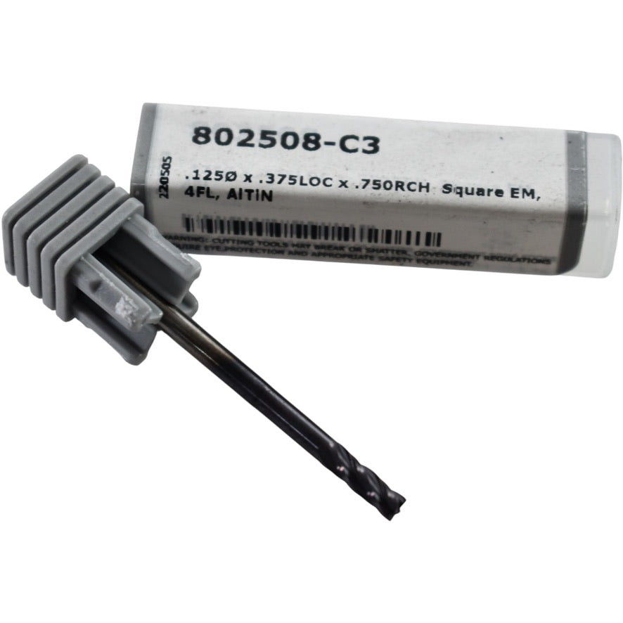 NEW Harvey Tool 802508-C3 Carbide End Mill - .1250'' Dia. - 4 Flute - 1/8'' Shank