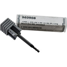 NEW Harvey Tool 960908 Long Reach Square End Mill 2FL .1250 DIA .375 LOC Uncoated
