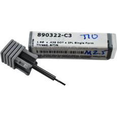 NEW Harvey Tool 890322-C3 Single Form Metric Thread Mill 2FL M2.5 AlTiN Coated