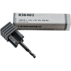 NEW Harvey Tool 836402 Miniature Square End Mill 3FL .1090 DIA .327 LOC Uncoated