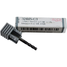 NEW Harvey Tool 32445-C3 Miniature Corner Radius End Mill 4FL 1/8'' DIA .045'' Rad AlTiN