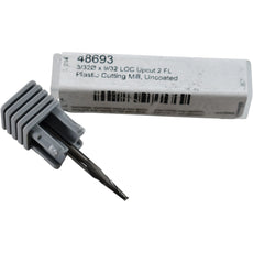 NEW Harvey Tool 48693 End Mill for Plastics 2FL 3/32'' DIA 9/32'' LOC Uncoated Carbide