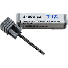 NEW Harvey Tool 14008-C3 Miniature Square End Mill 4FL .0080'' DIA .012'' LOC AlTiN