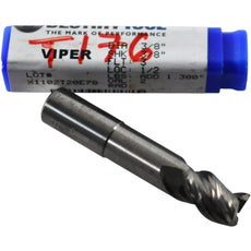 NEW Destiny Tool V32408 Viper 3-Flute End Mill 3/8'' DIA 1/2'' LOC Uncoated Carbide