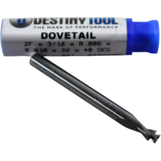 NEW Destiny Tool BEN12DT132 Solid Carbide Dovetail Cutter 2F 3/16 48 DEG End Mill