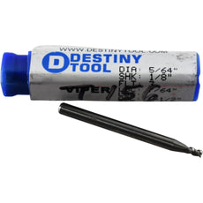NEW Destiny Tool V30501 Viper Solid Carbide 3 Flute End Mill 5/64 1/8 Shank