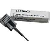 NEW Harvey Tool 14020-C3 Miniature Square End Mill 0.020 In Dia 4 Flute AlTiN