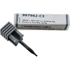 NEW Harvey Tool 997962-C3 Corner Radius End Mill 0.062 In 4 Flute AlTiN