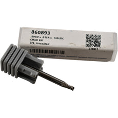 NEW Harvey Tool 860893 Miniature Corner Radius End Mill 0.093 In 3 Flute Uncoated