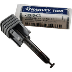 NEW Harvey Tool 70840-C3 Square Keyseat Cutter 0.2500 In 6 Flute AlTiN
