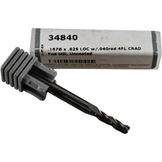 NEW Harvey Tool 34840 Miniature Corner Radius End Mill 0.187 In 4 Flute Uncoated
