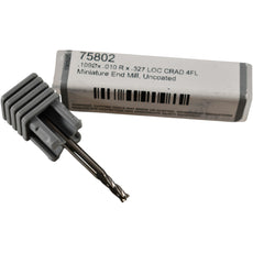 NEW Harvey Tool 75802 0.109 Dia 0.010 R 0.327 LOC 4FL Miniature End Mill Carbide