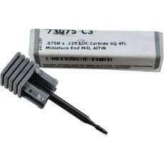 NEW Harvey Tool 73075-C3 Miniature Square Carbide End Mill 0.075'' Dia 4FL AlTiN