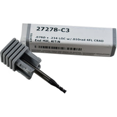 NEW Harvey Tool 27278-C3 Miniature Corner Radius Carbide End Mill 5/64'' Dia 4FL AlTiN
