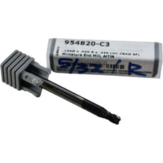NEW Harvey Tool 954820-C3 Miniature Corner Radius Carbide End Mill 5/32'' Dia 4FL AlTiN