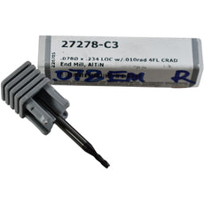 NEW Harvey Tool 27278-C3 Miniature Corner Radius Carbide End Mill 5/64'' Dia 4FL AlTiN