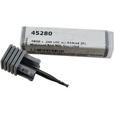 NEW Harvey Tool 45280 Miniature Corner Radius Carbide End Mill 0.080'' Dia 2FL Uncoated