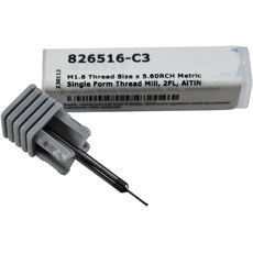 NEW Harvey Tool 826516-C3 M1.6 Thread Mill 2 FL Carbide AlTiN