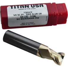 NEW Titan USA TC62412 Carbide Corner Radius End Mill 5/8 Dia 2 Flute ZrN Coated