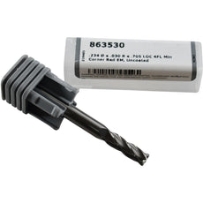 NEW Harvey Tool 863530 Miniature Corner Radius End Mill 4 Flute 15/64 Uncoated