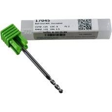 NEW Helical Solutions 17045 H45AL-R-20125-BN 1/8'' 2FL Uncoated Carbide Ball End Mill