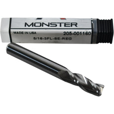 NEW Monster 205-001160 3 Flute Square End Mill 5/16 Inch Solid Carbide SE REG