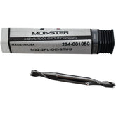 NEW Monster 234-001050 2 Flute Double End Stub Square End Mill 5/32 Solid Carbide